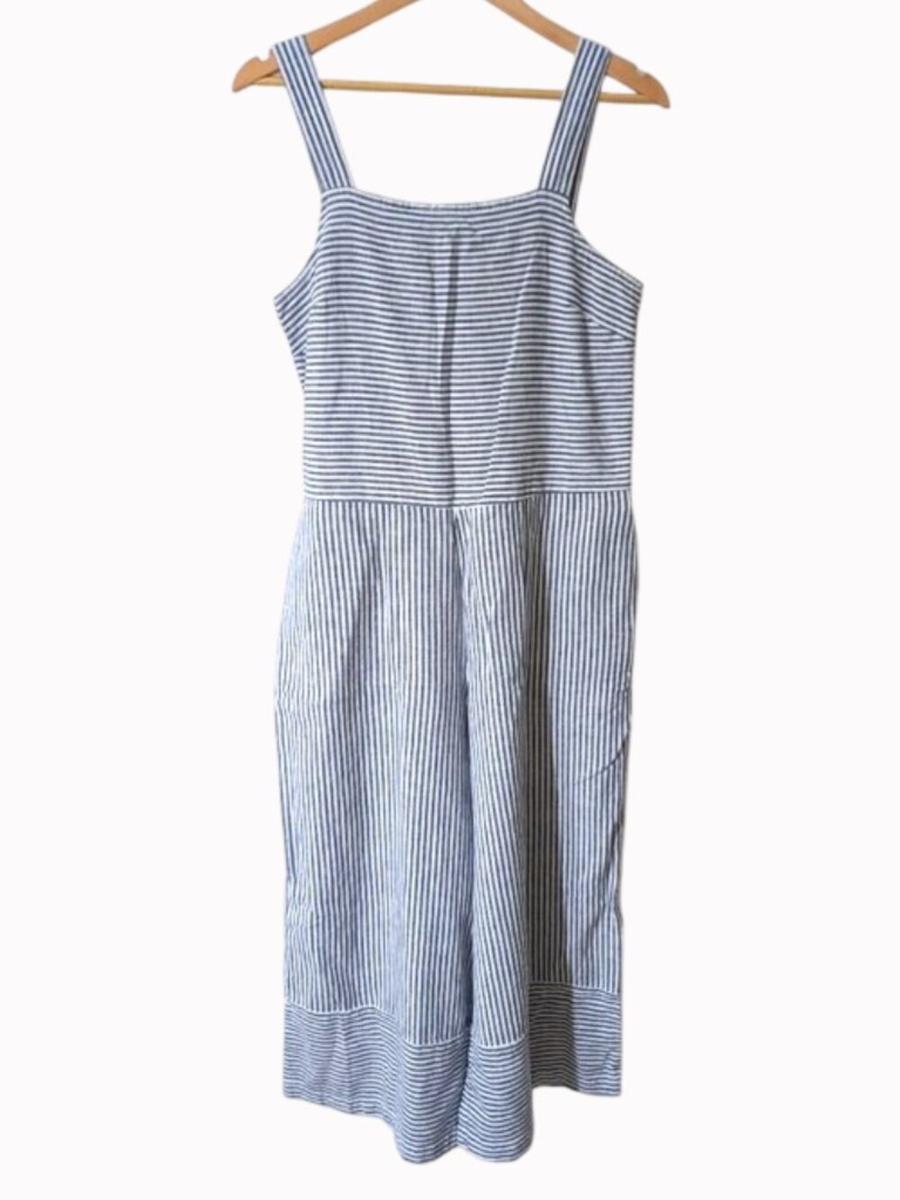 beachlunchlounge Striped Blue and White Sundress Size M